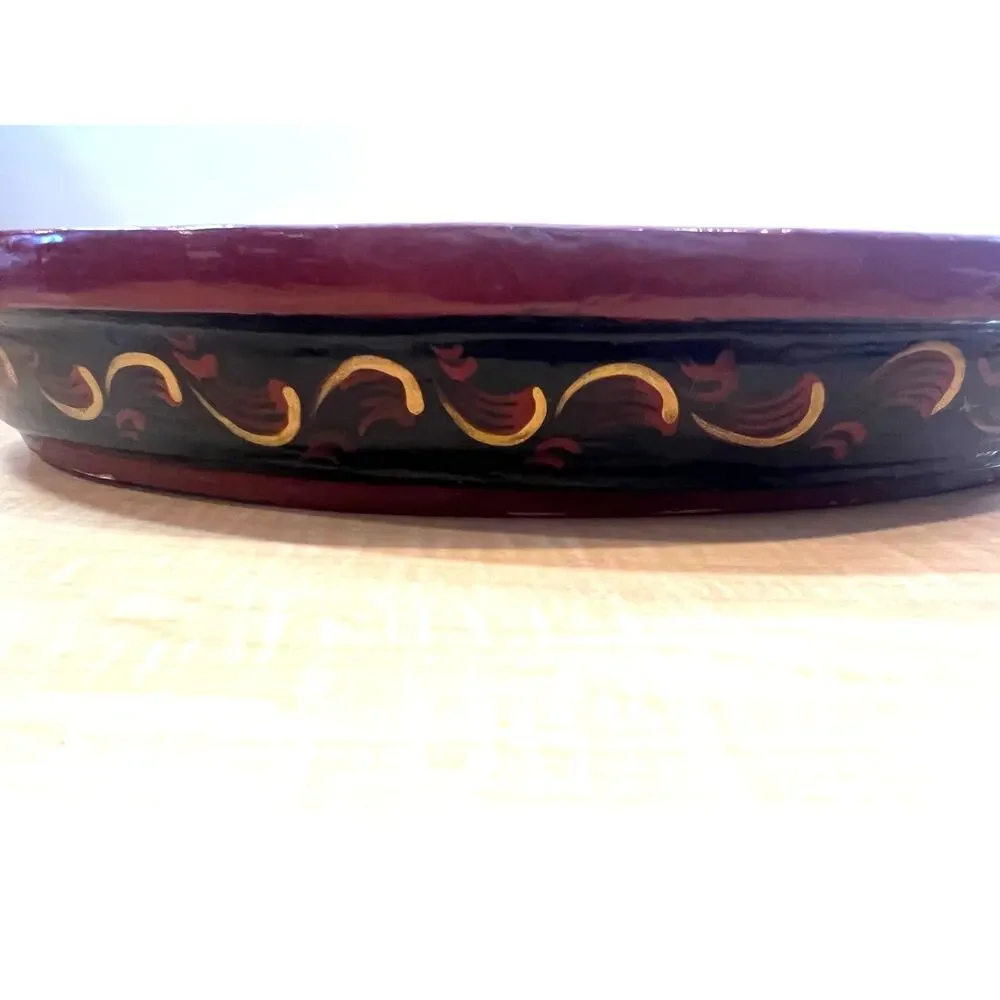 Nora Fenton Hand‎ Painted Wooden Platter Serving Dish - Picture 3 of 5